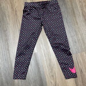 Nike Dri Fit Polka Dot Leggings, size 6
